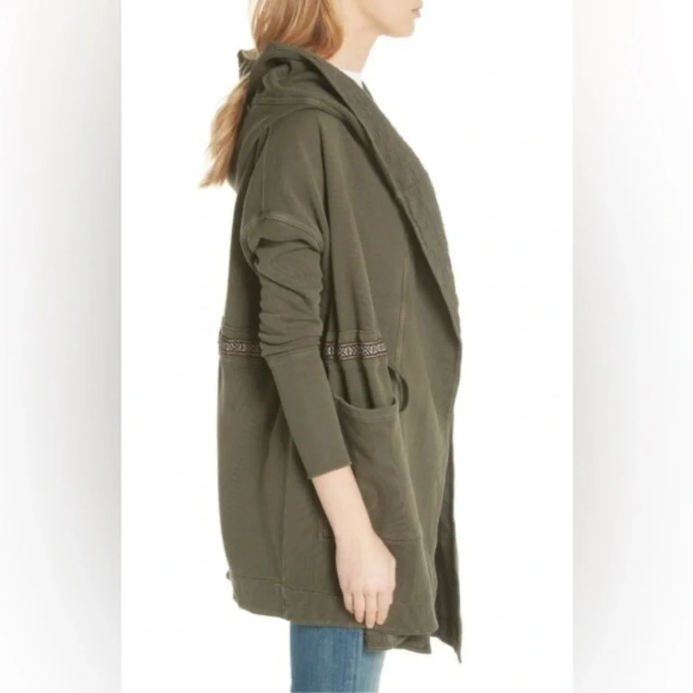 Free People army green knee length shacket‎  medium - Picture 4 of 8